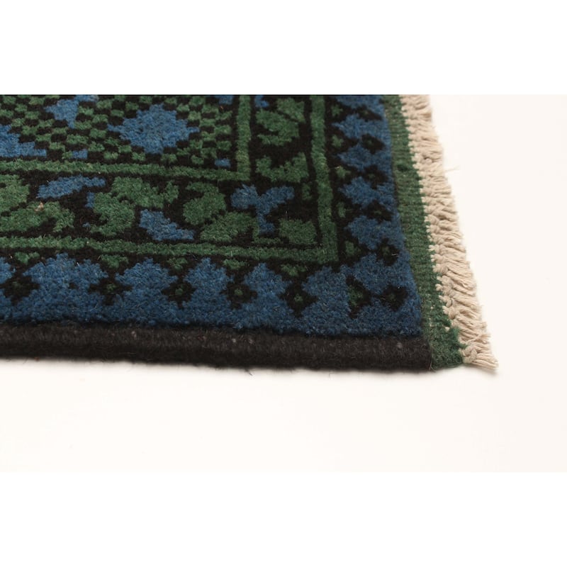 ECARPETGALLERY Hand-knotted Afghan Turquoise Wool Rug - 4'11 x 6'9