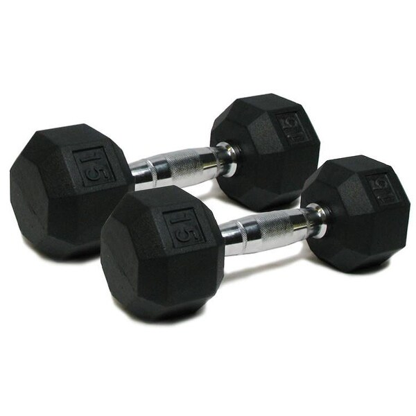 Spri hex 15 spri deluxe rubber dumbbells 15lb pair Bed Bath