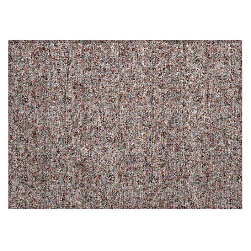 Machine Washable Indoor/ Outdoor Chantille Floral Farmhouse Rug