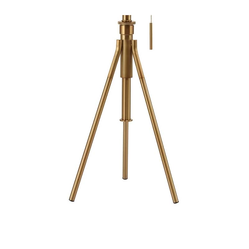 Vintage Look 1pc Floor Lamp Stained Gold Tripod Legs Unique Lamp Pull Switch 32"H