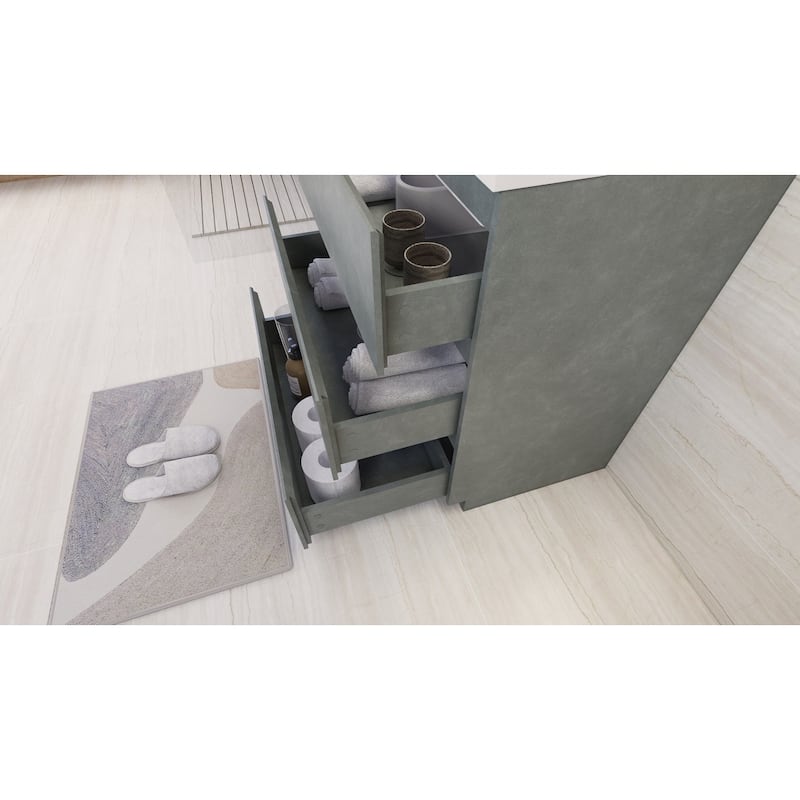 Aron 30'' Freestanding Vanity with Reinforced Acrylic Sink