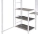 preview thumbnail 11 of 22, Twin Size Loft Bed with Desk & Storage Shelves, Metal Loft Beds with Whiteboard and Ladder, Heavy-Duty Loft Bed Frame
