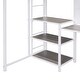 preview thumbnail 5 of 10, White Twin Size Loft Bed, Multifunctional Metal Storage Bed with Desk and Whiteboard, Shelves, Ladder, Space-Saving Bed Frame