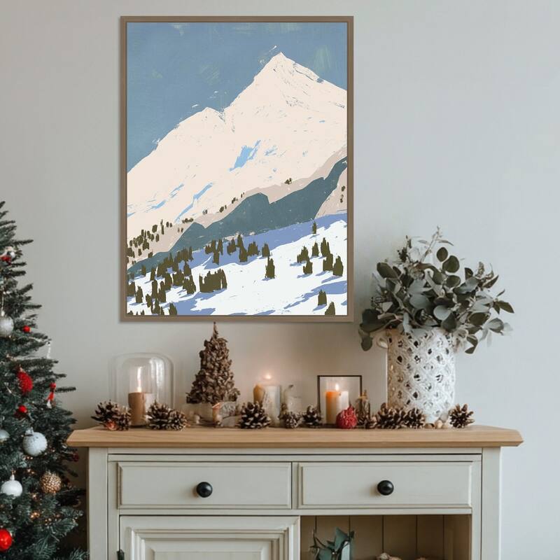 Bunny Slopes I by Jacob Green Framed Canvas Wall Art Print - Sylvie Dark Gold
