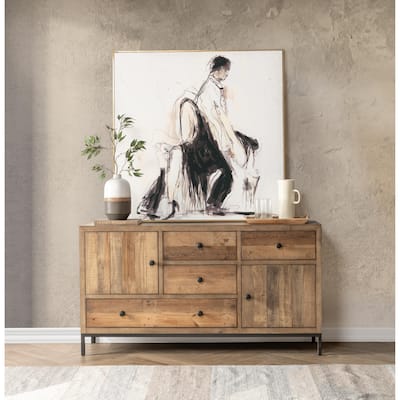 Dita Reclaimed Pine Wood Sideboard Buffet by Kosas Home