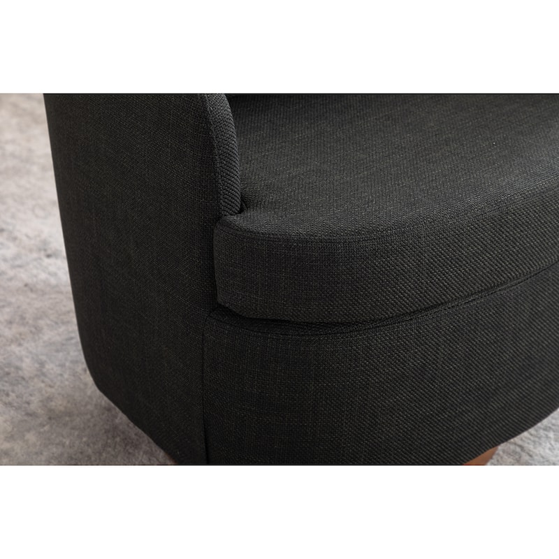 30.3" Swivel Accent Chair with Wood Base