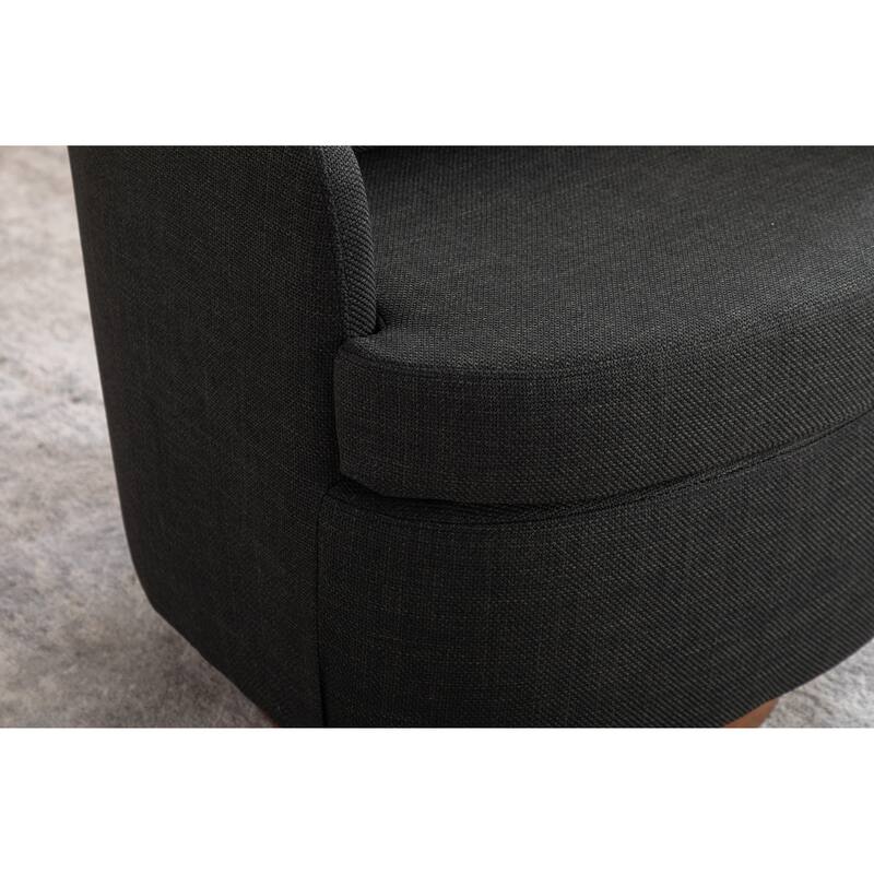 Dark Gray 30.3" Swivel Accent Chair with Wood Base