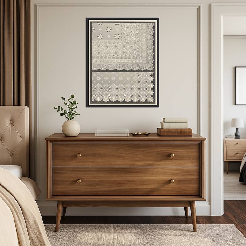 Vintage Lace No. 1 by J.b. Waring (23 x 28 in.), Framed Canvas Wall Art Print