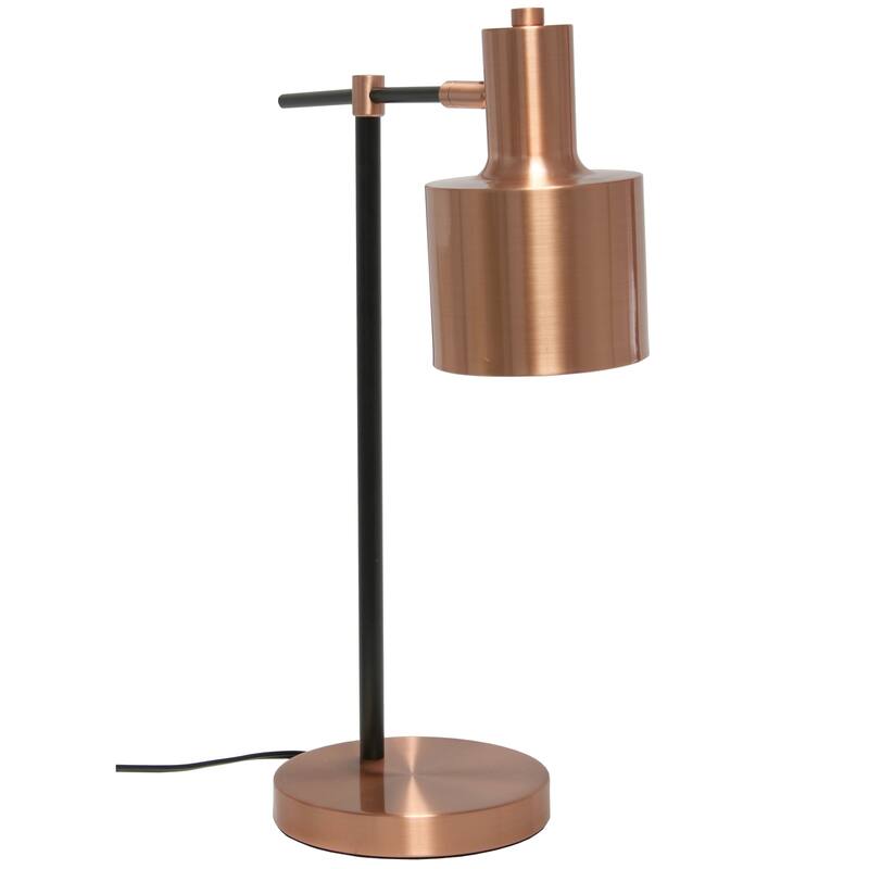 21 in. Rose Gold Finish Table Lamp with Gold Shade, Sturdy Table Lamp for Living Rooms and Bedrooms
