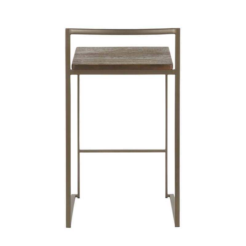 Carbon Loft Forrest Industrial Stackable Counter Stool (Set of 2) - N/A