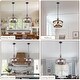 preview thumbnail 17 of 24, Chichoice 16" Drum 5 - Light Farmhouse Wood Chandelier, Height Adjustable Pendant Light for Kitchen Island