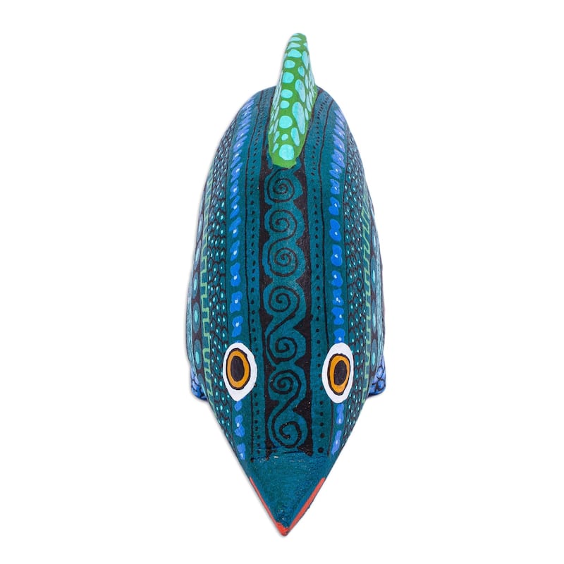 Novica Handmade Ocean Dolphin Wood Alebrije Sculpture