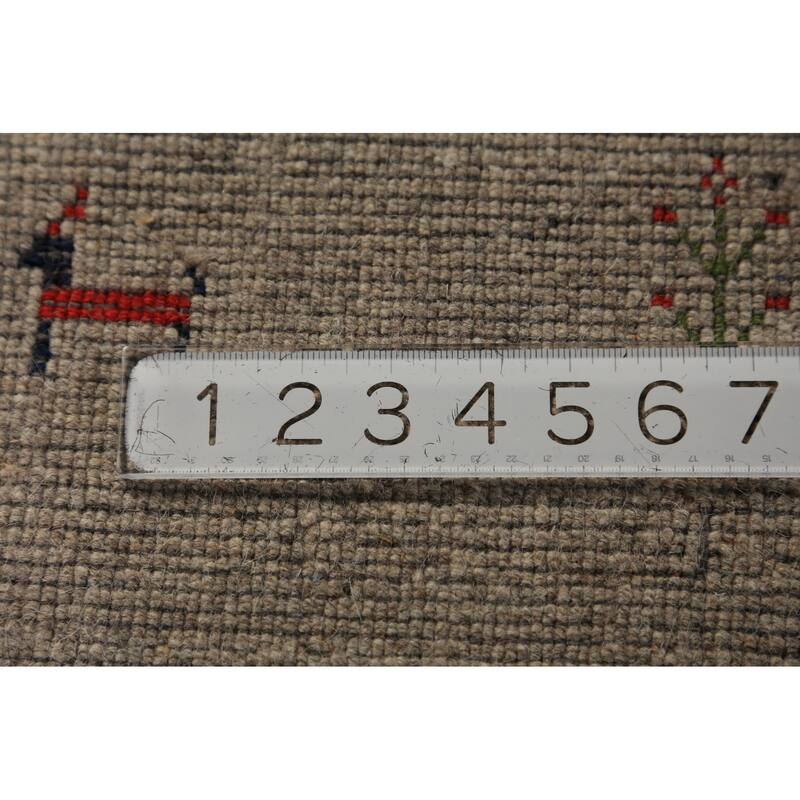 Tribal Gabbeh Oriental Rug Hand-Knotted Multi-Color Wool Carpet - 5'9" x 8'0"