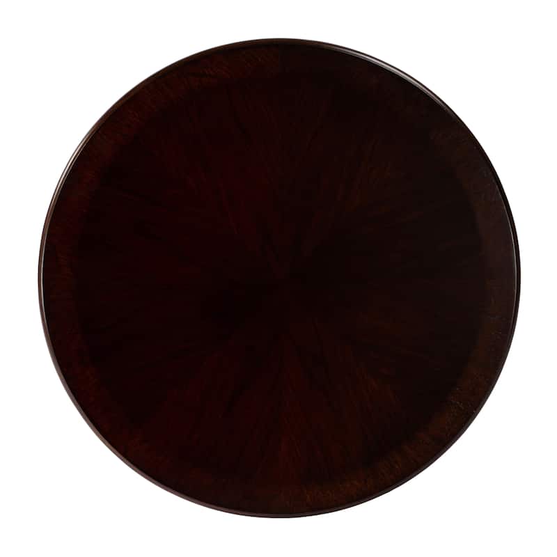 Butler Traditional Round Wooden Pedestal Table in Plantation Cherry Finish - Dark Brown