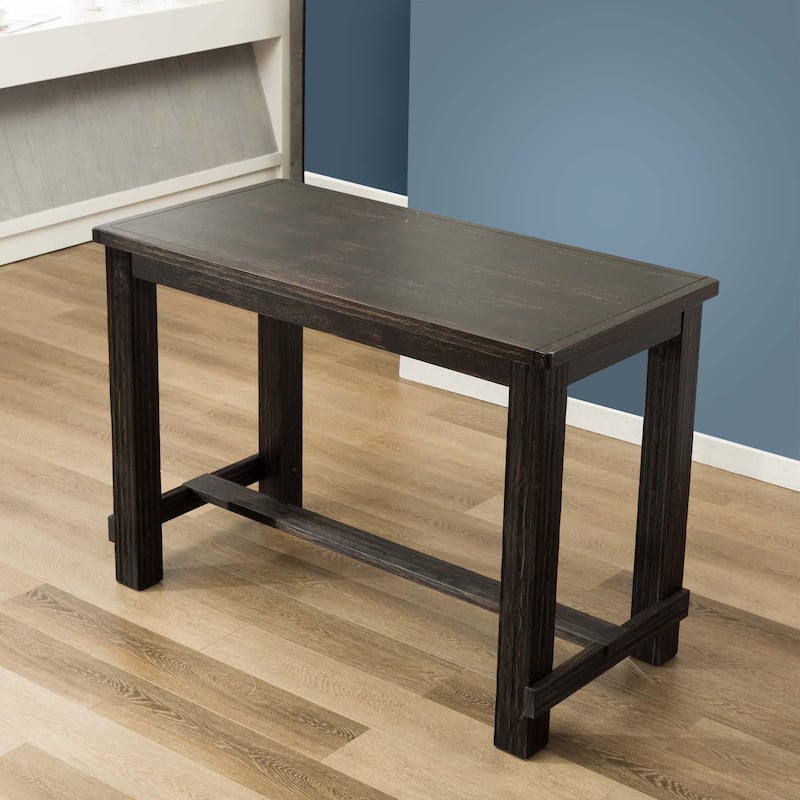 84 Inches Rectangular Dining Table with Leaf Extension, Antique Black