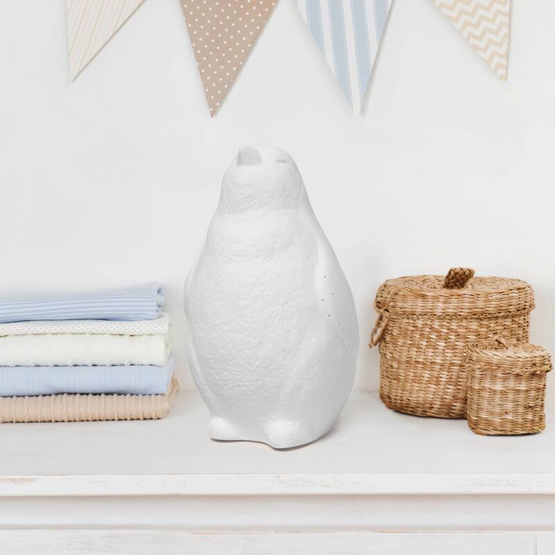10.23" White Ceramic Penguin Table Lamp with Soft Glow for Bedroom and Living Room Decor - 6.29”L x 6.29”W x 10.23”H