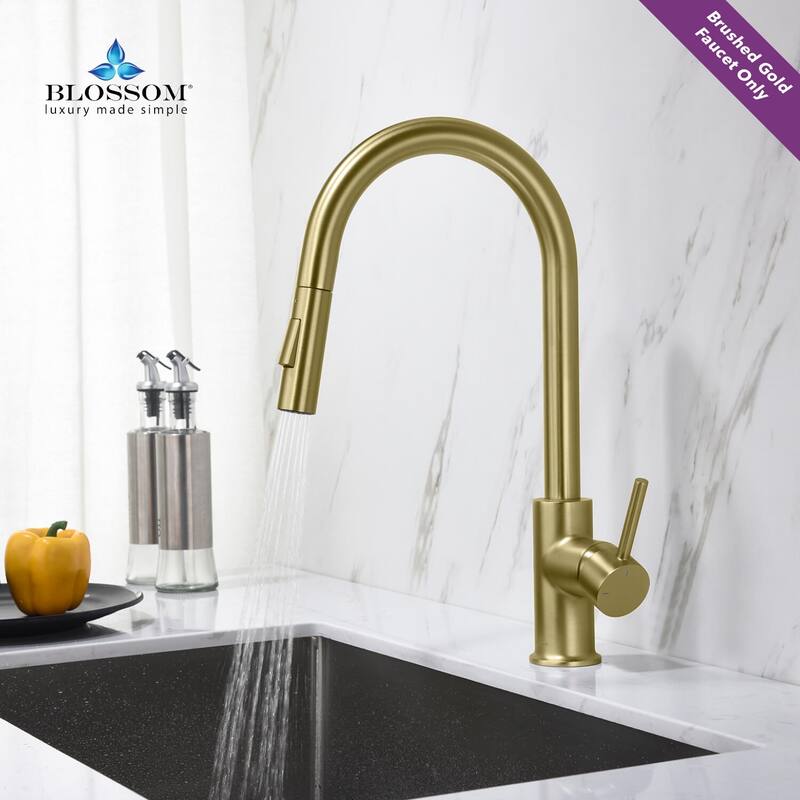 Blossom Solid Pull-Down Kitchen Faucet w/ 360 Swivel, Single Handle