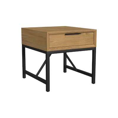 Newport 1-Drawer End Table, Natural Oak
