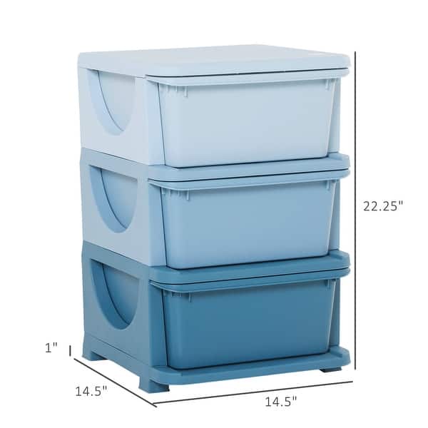3 Tier Kids Storage Unit Dresser Tower with Drawers Chest Toy Organizer for Bedroom Nursery Kindergarten Living Room
