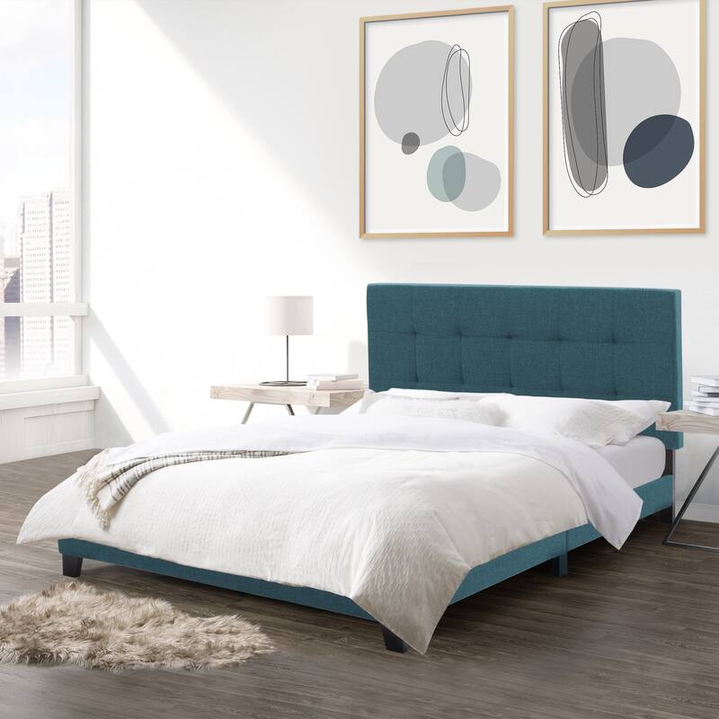 CorLiving Ellery Fabric Tufted Queen Bed