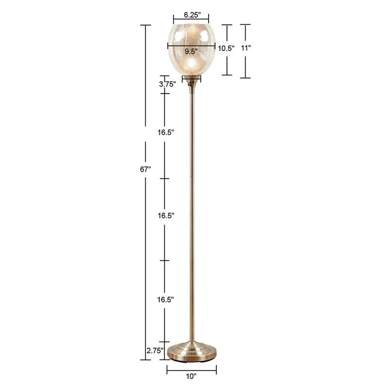 INK+IVY Bellow Uplight Floor Lamp with Mercury Glass Shade
