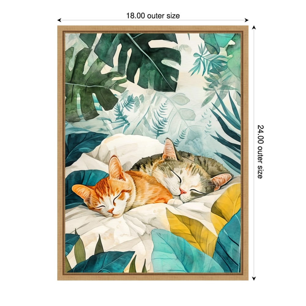 Cats Lives Napping by Justyna Jaszke Framed Canvas Wall Art