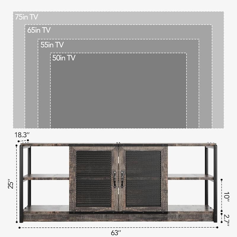 Industrial Entertainment Center TV Stand for for Living Room 65/75 inches TVs - N/A