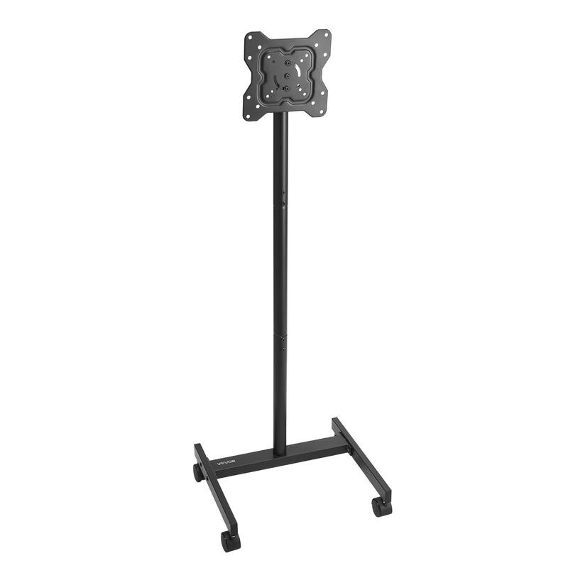 Rolling TV Stand for 17-55 Inch Screens with Adjustable Height & Tilt - 18.50 x 16.54 x 53.74 in