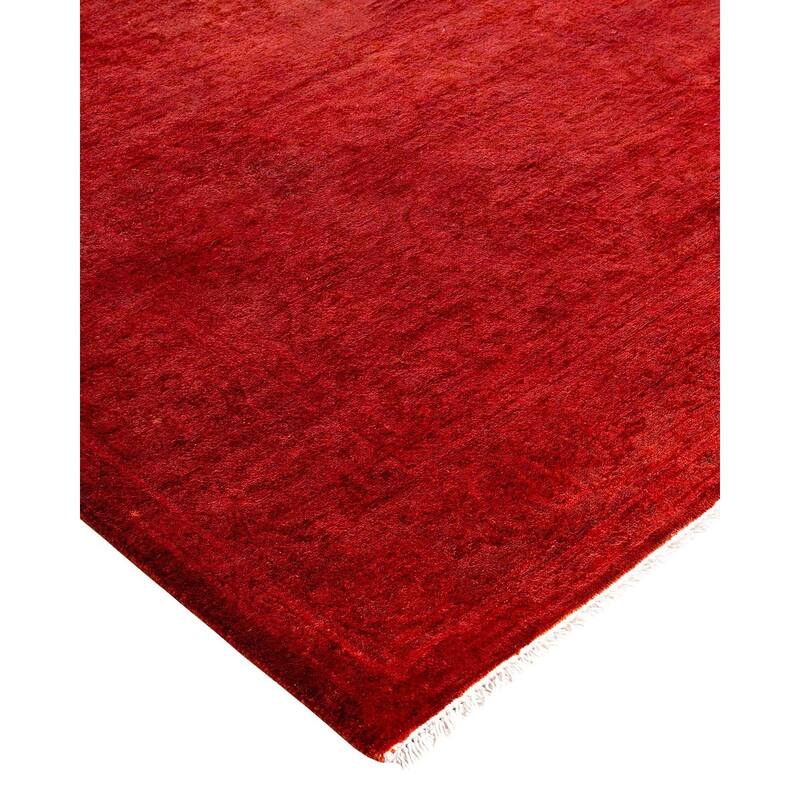 Contemporary Overdyed Wool Hand Knotted Runner - 2' 7" x 15' 9"