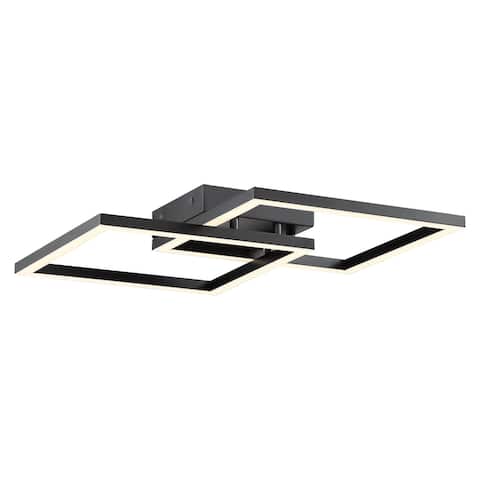 Squared 19-inch Black LED Ceiling/ Wall Sconce