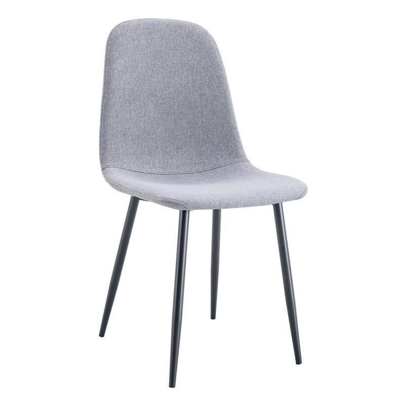Set of 4 Modern Fabric & Metal Spoon Chairs - Minimalist Scandinavian Design