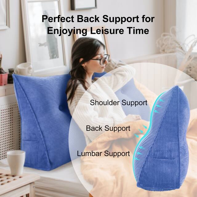 WOWMAX Bed Wedge Headboard Reading Pillow Backrest Support Elevate Cushion