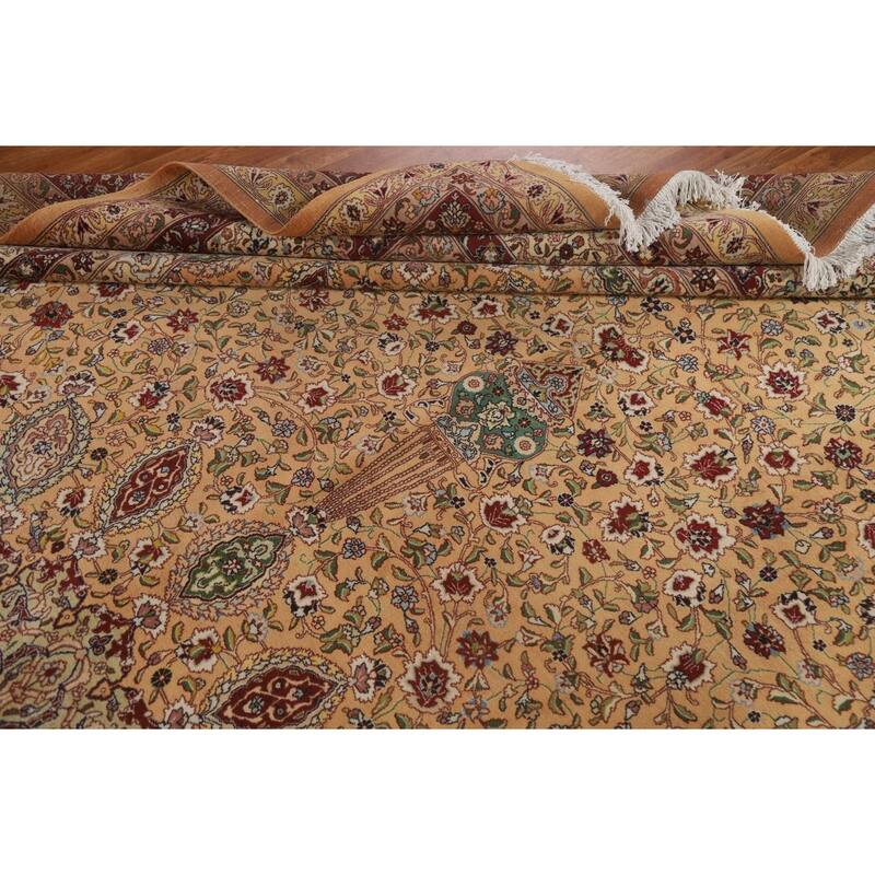 Vegetable Dye Large Tabriz Persian Area Rug Hand-knotted Wool Carpet - 11'5" x 16'2"