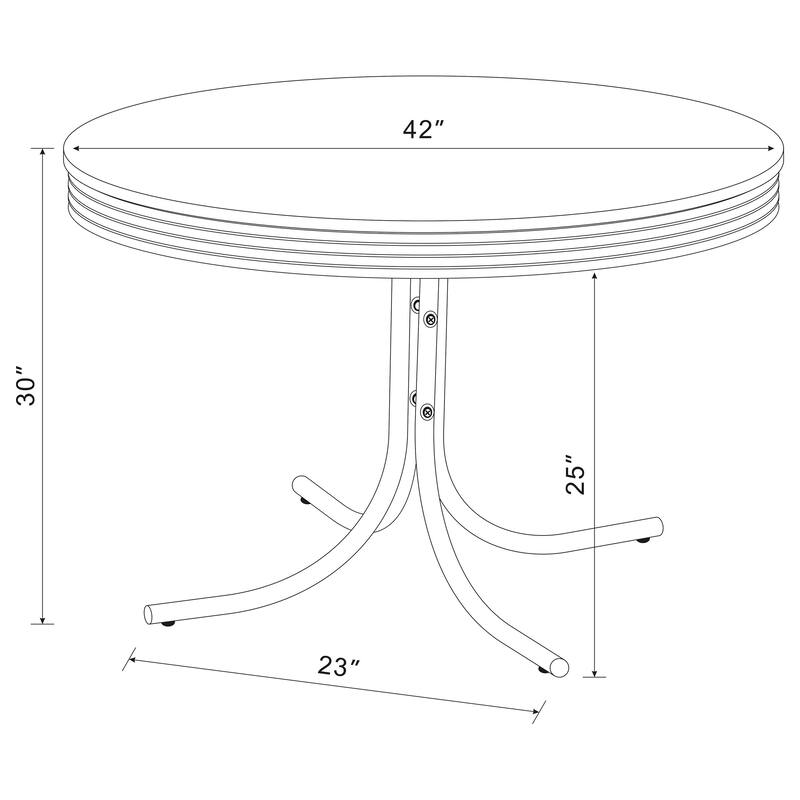 Retro 5-piece Round Dining Table Set White