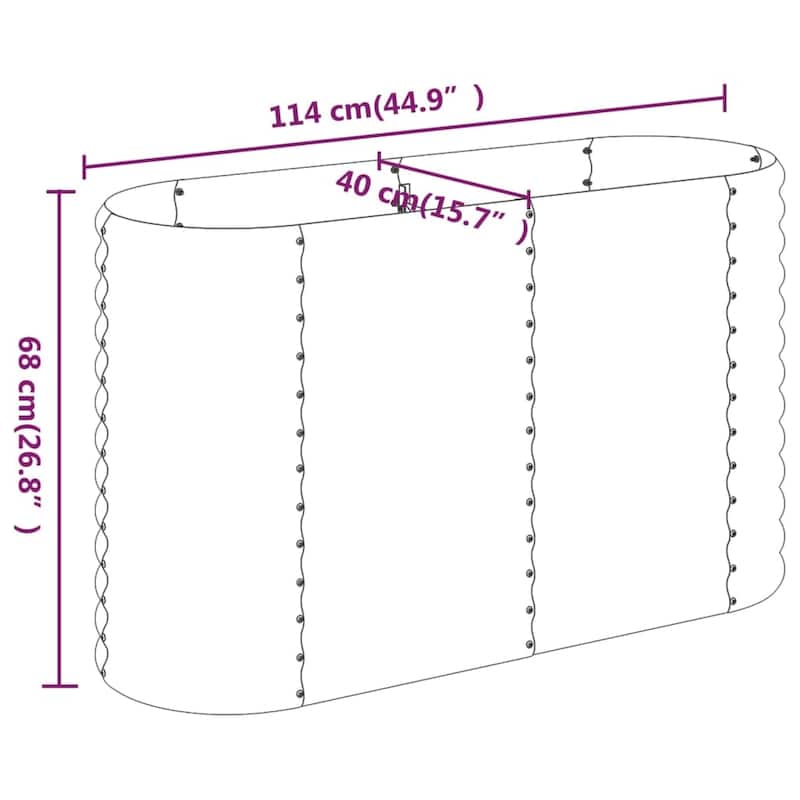 vidaXL Garden Raised Bed Patio Outdoor Raised Planter Box Powder-coated Steel