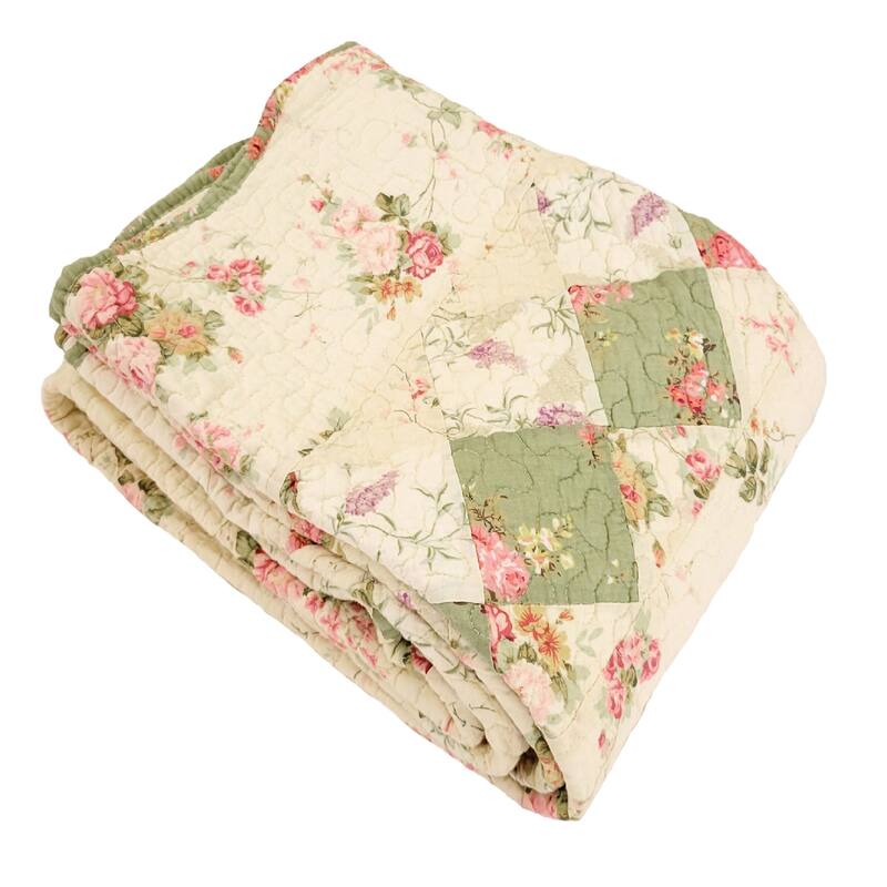 Greenland Home Fashions Bliss 100% Cotton Authentic Patchwork Throw Quilt