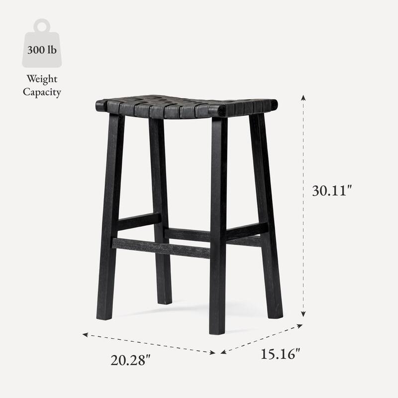 Maven Lane Noah Backless Kitchen Dining Stool with Vegan Leather