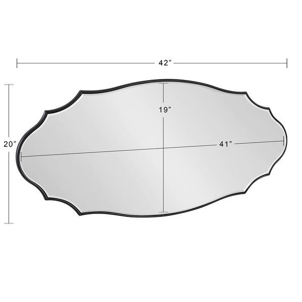 dimension image slide 8 of 12, Kate and Laurel Leanna Scalloped Oval Wall Mirror