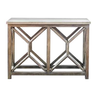 Uttermost Catali 41 Inch Wide Wood Console Table with Stone Top by