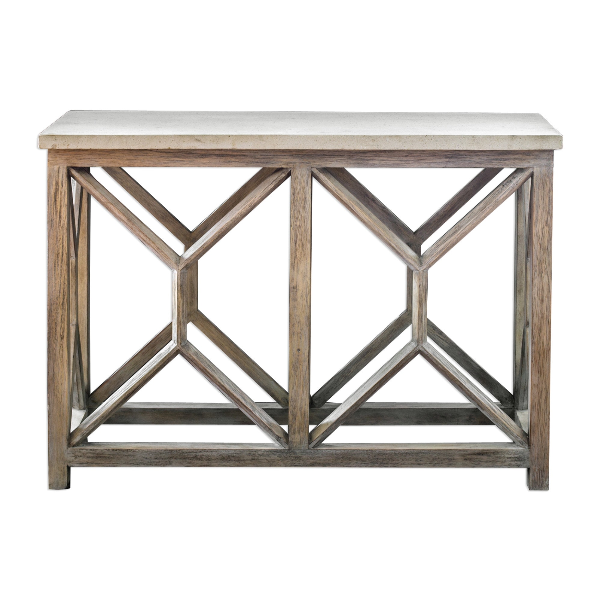 Uttermost Catali 41 Inch Wide Wood Console Table with Stone Top by