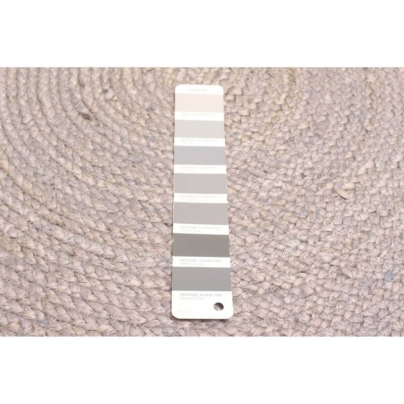 ECARPETGALLERY Braided Weave Palas Denizli Grey Jute Rug - 3'0 x 3'0