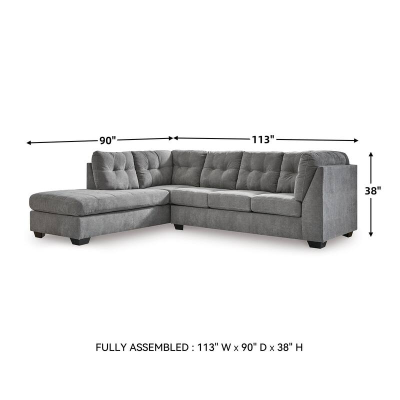 Signature Design by Ashley Marleton Gray 2-Piece Sectional with Chaise - 115"W x 91"D x 38"H