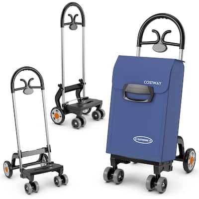 Costway Folding Shopping Cart Utility Hand Truck with Rolling Swivel - See Details