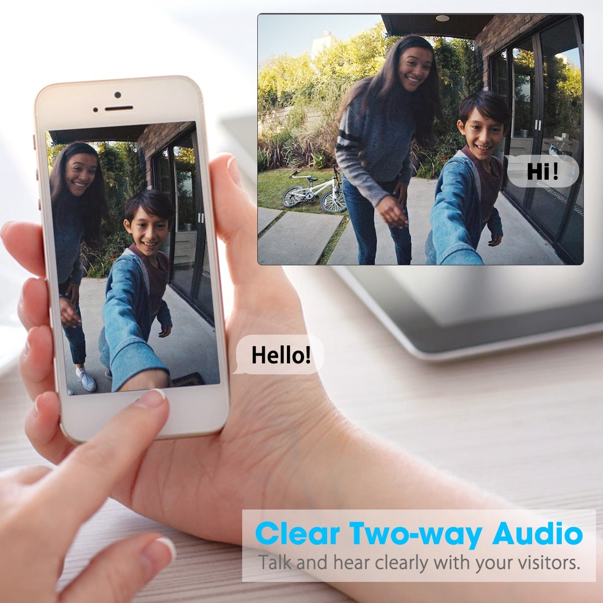 FLOUREON WIFI Video Doorbell Smart Doorbell 720P HD Security Camera