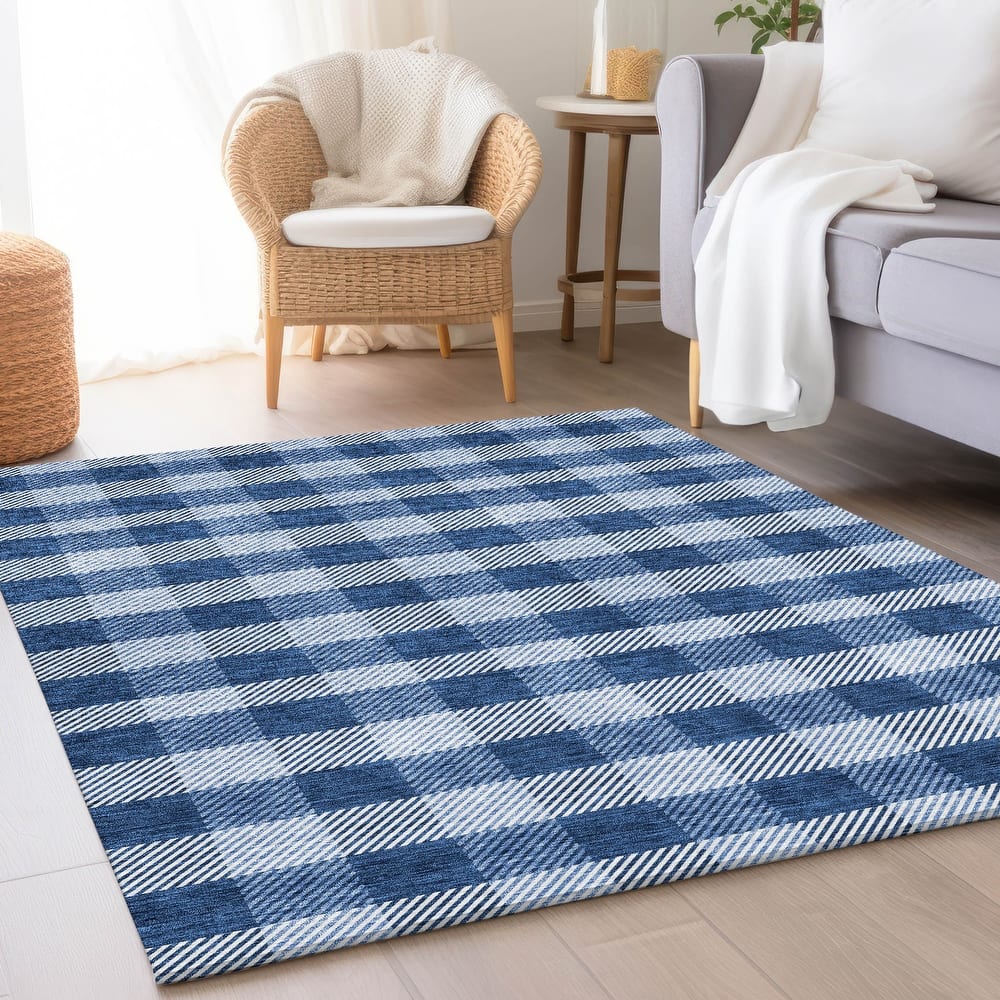 Premium Washable Super Soft Plaid Mayfield Rug