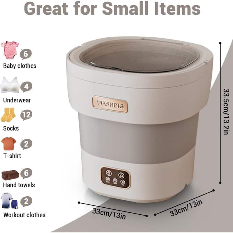 12L Mini Portable Washing Machine and Dryer for RV Travel Hotel Laundry - N/A