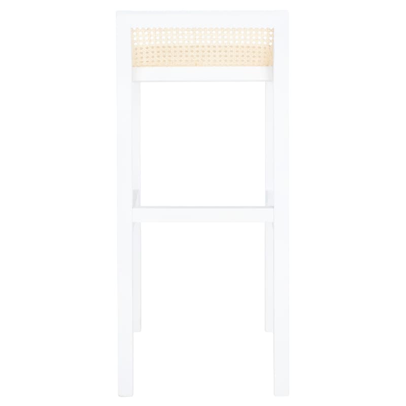 SAFAVIEH Crete Low Back Cane Bar Stool - 16" W x 20" D x 38" H - 16Wx19Dx37H