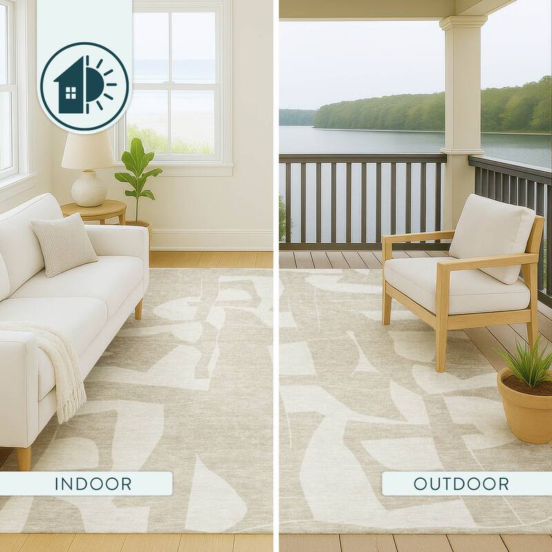 Machine Washable Indoor/ Outdoor Modern Creede Chantille Rug