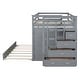 preview thumbnail 11 of 43, Modern Full over Full Multifunctional Bunk Bed With Trundle And Staircase,Storage Drawers,Solid Construction