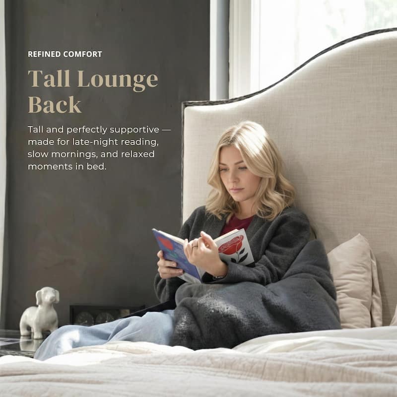 247 Shop At Home Lalia Modern 3-Piece Upholstered Hammered Metal Camelback Bedroom Set with Nightstand and Bench